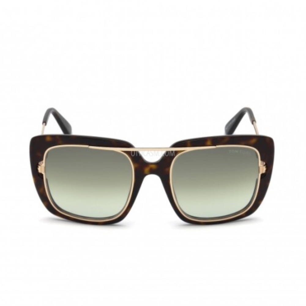 TOM FORD Tortoise Shell Rose Gold Sunglasses Green Gradient Tint/UV protection